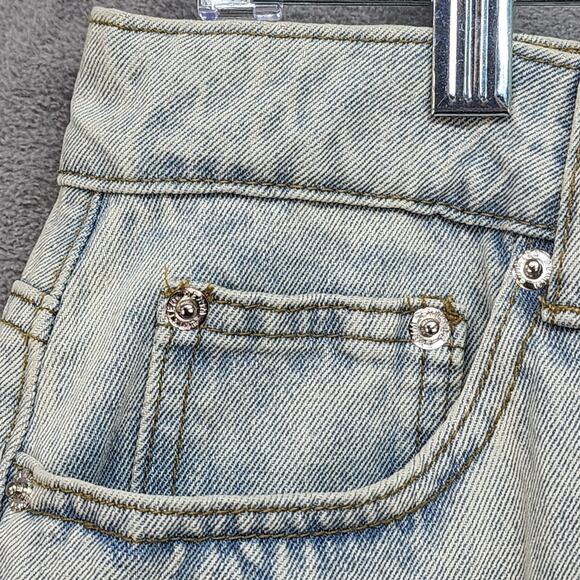 NWT Edikted Wide Leg Jean LARGE 32x30 Cotton Light Blue Denim Bow Pocket Relaxed - Picture 8 of 16